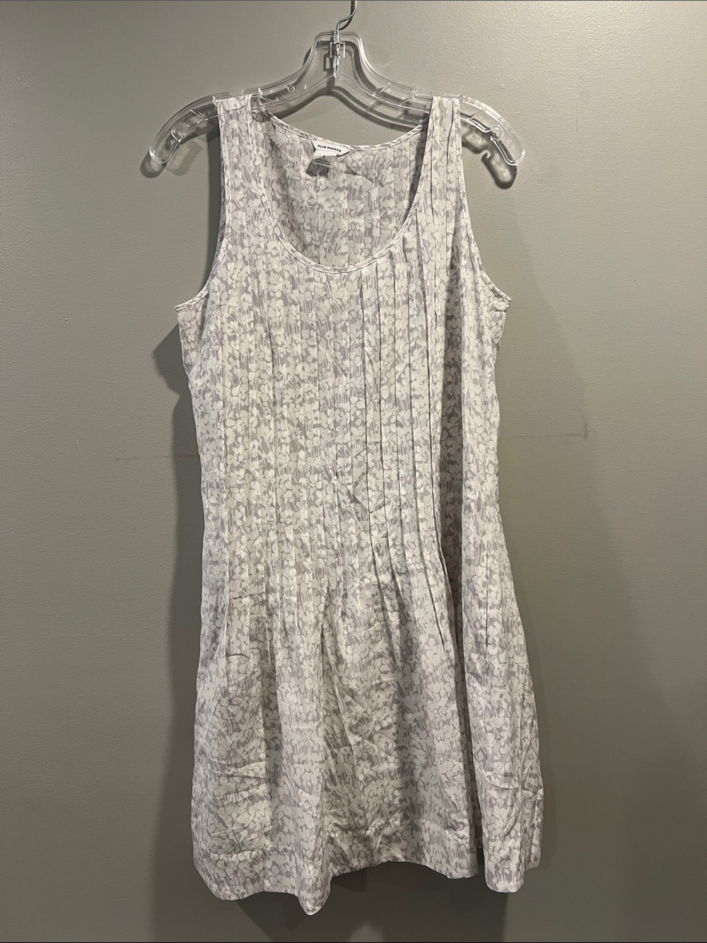 Club Monaco Light Gray Floral Sleeveless Tank Dress